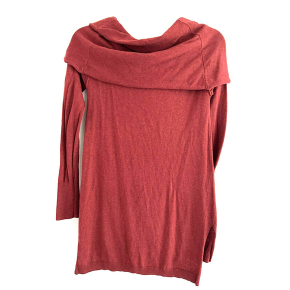 Shrinking Violet | Women's Red Long Sleeve Cowl Neck Tunic Sweater Size XS - Picture 2 of 5